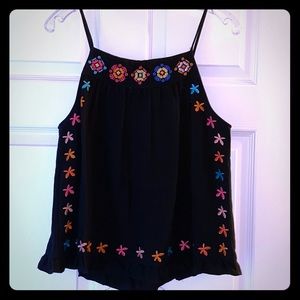 Brand new boutique tank top with embroidery